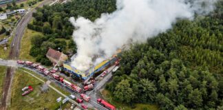 Pożar sklepu budowlanego w Żaganiu